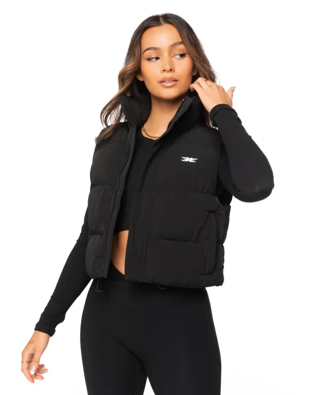 Cropped Puffer Vest - Black sold by Elite Eleven