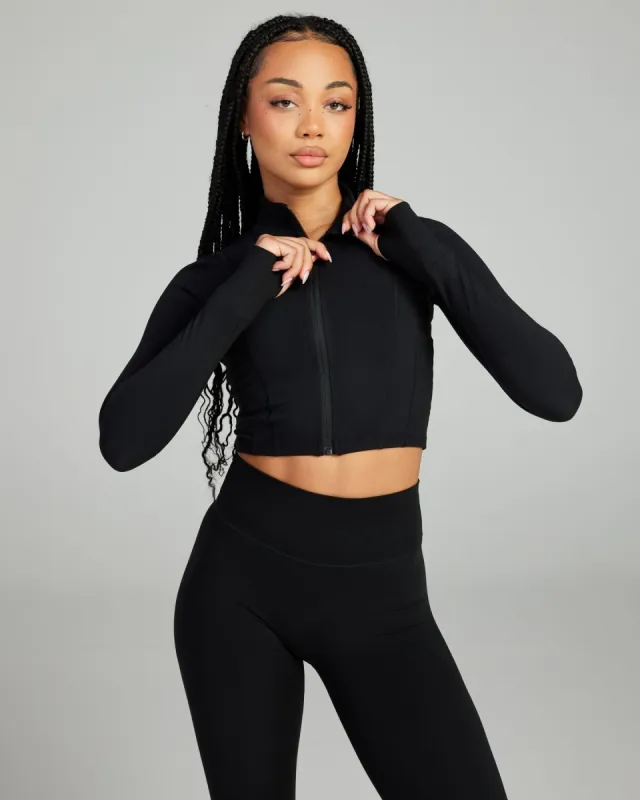 Cropped Aura Jacket - Black sold by Elite Eleven