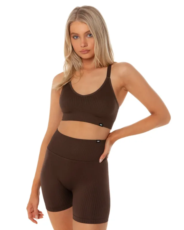 Ribbed Seamless Strappy Bra - Fudge sold by Elite Eleven