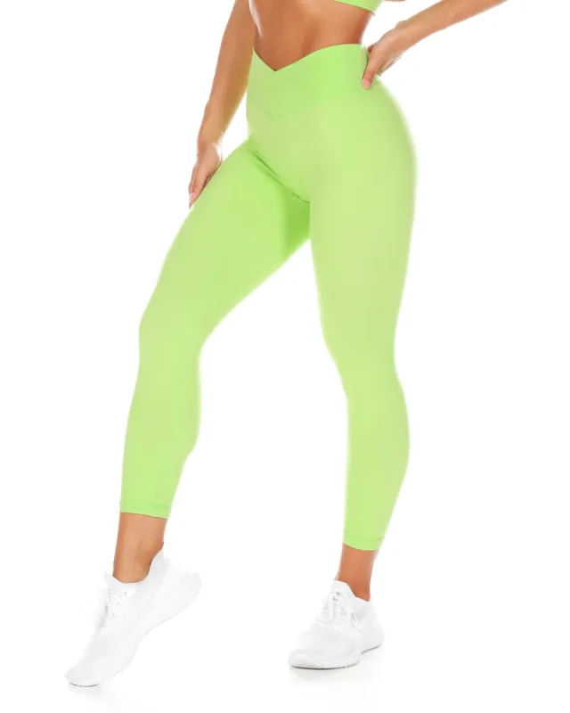 7/8 Cross Over Leggings - Lime sold by Elite Eleven