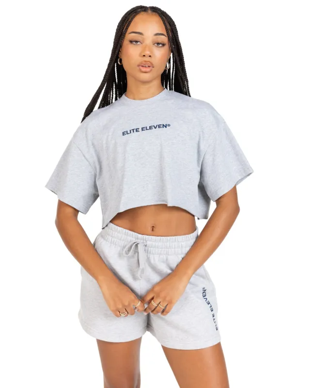 Women's Cropped Registered Tee - Grey sold by Elite Eleven