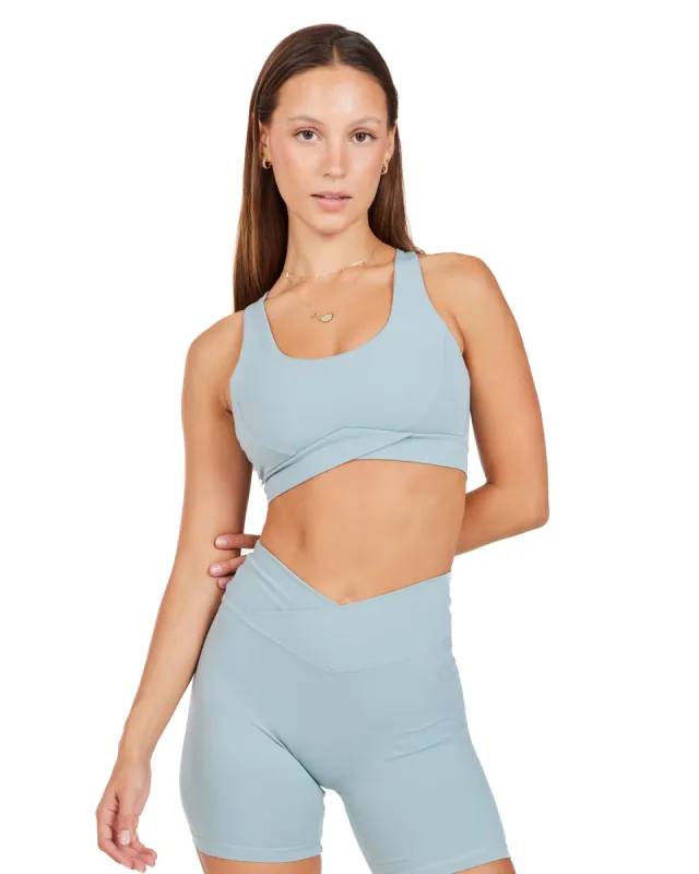 Cross Over Sports Bra - Sea Foam sold by Elite Eleven