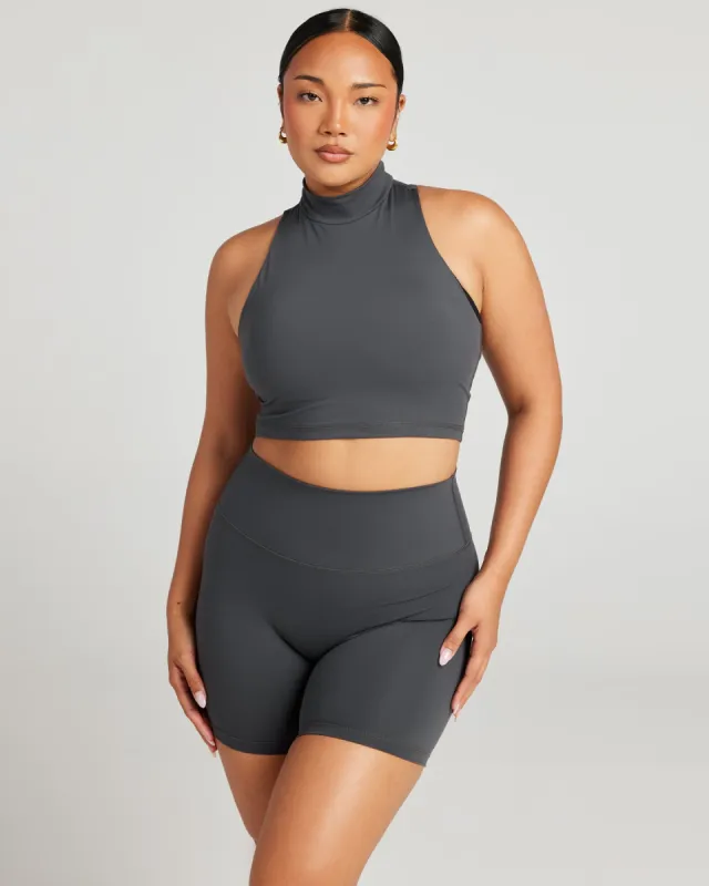 Aura Mock Neck Tank - Charcoal sold by Elite Eleven
