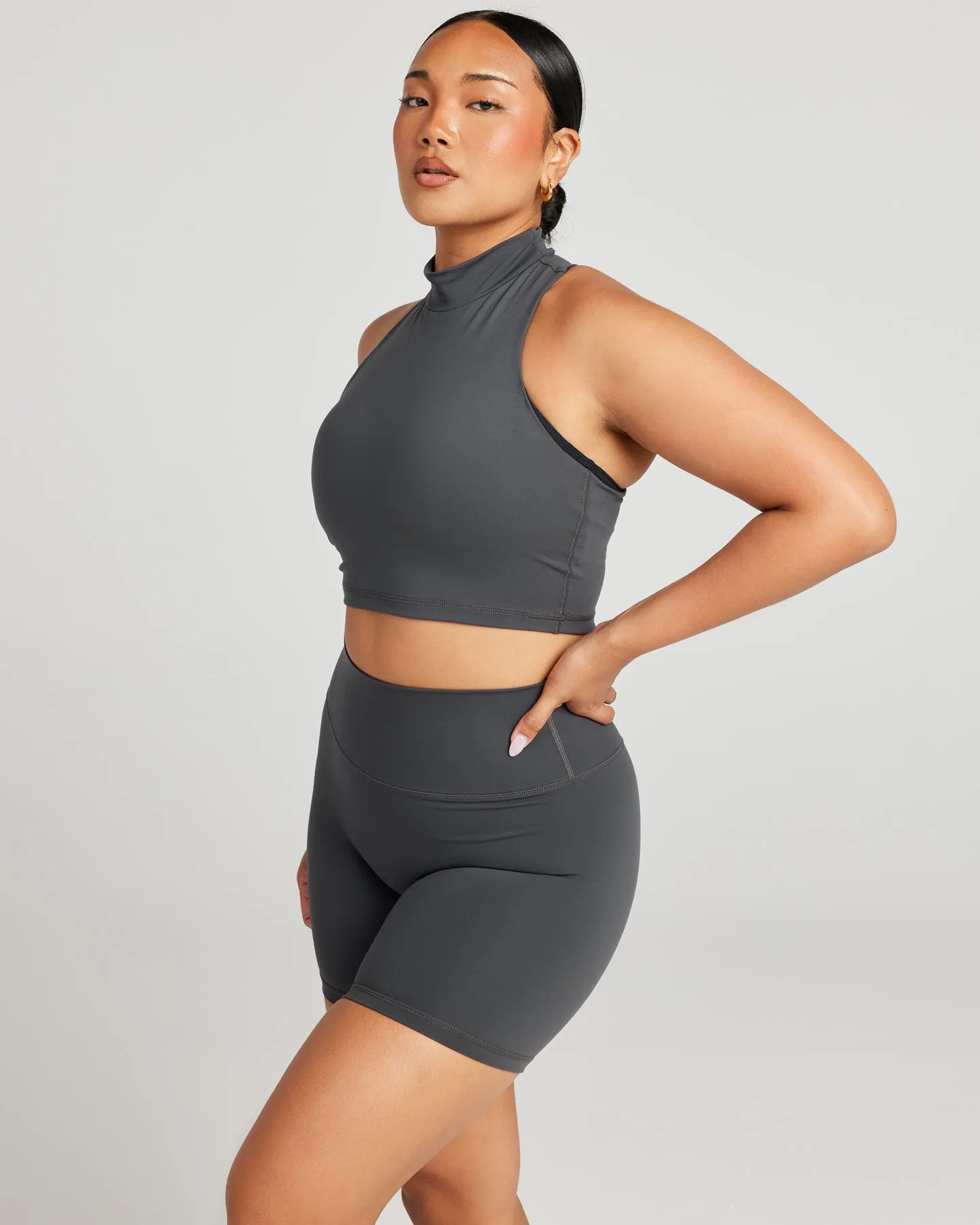 Aura Mock Neck Tank - Charcoal sold by Elite Eleven product image thumbnail 3