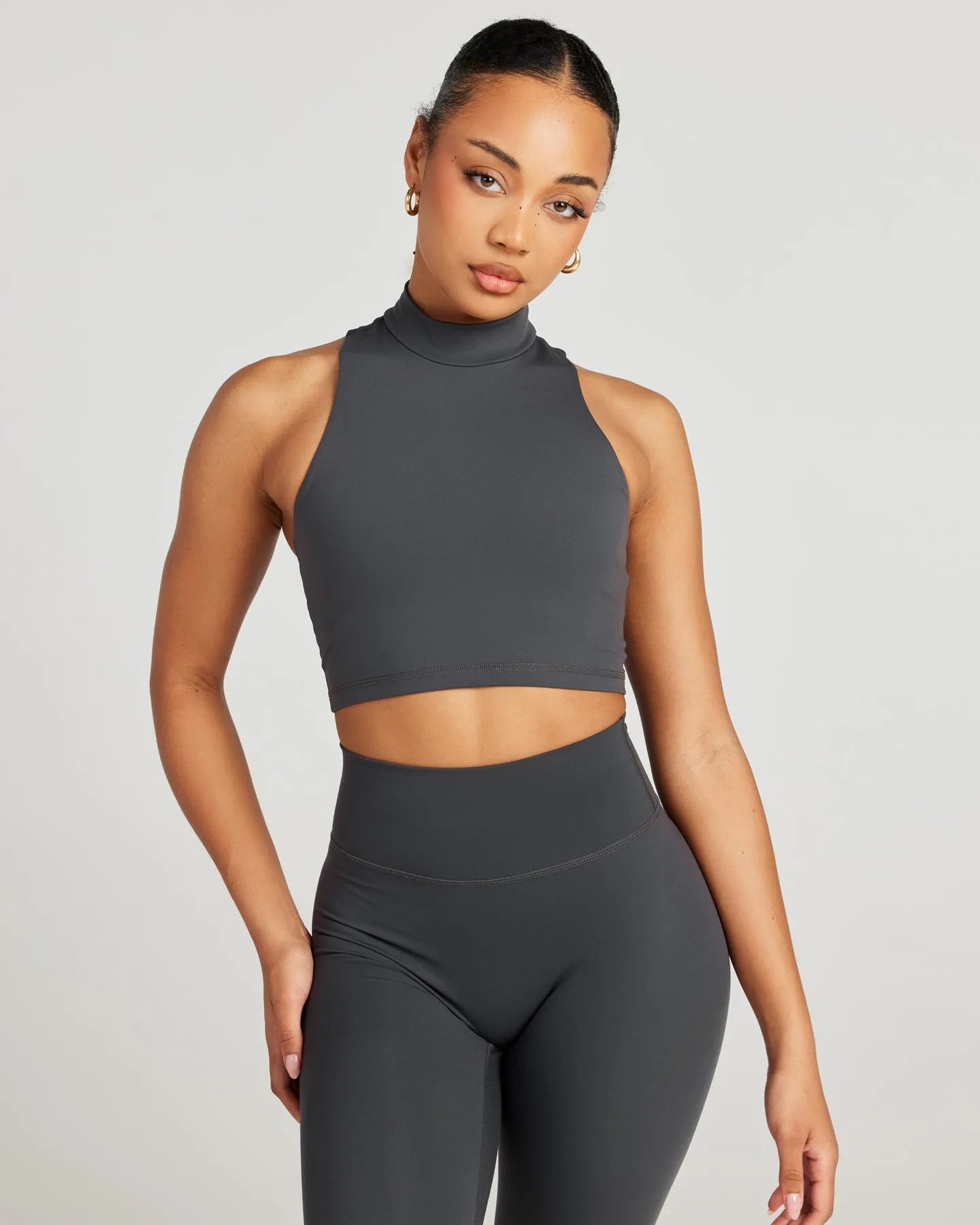 Aura Mock Neck Tank - Charcoal sold by Elite Eleven product image thumbnail 4