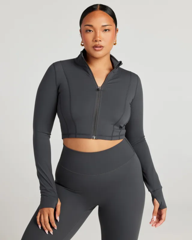 Cropped Aura Jacket - Charcoal sold by Elite Eleven