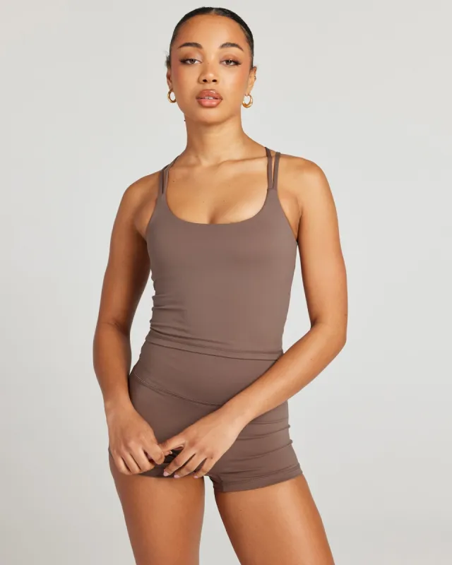 Aura Thin Strap Tank - Mushroom sold by Elite Eleven