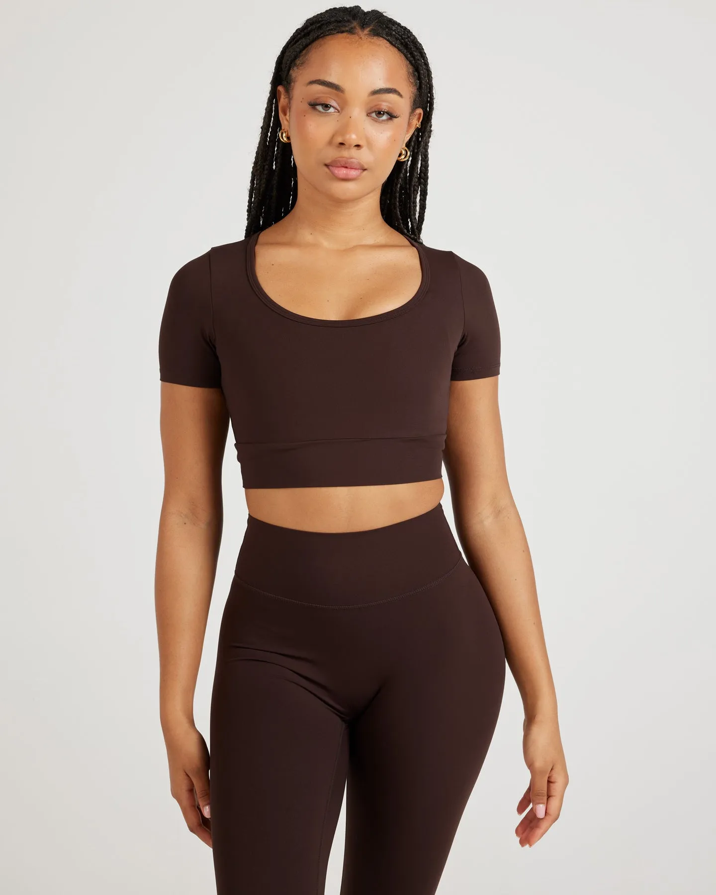 Airey Scoop Crop Tee - Espresso sold by Elite Eleven