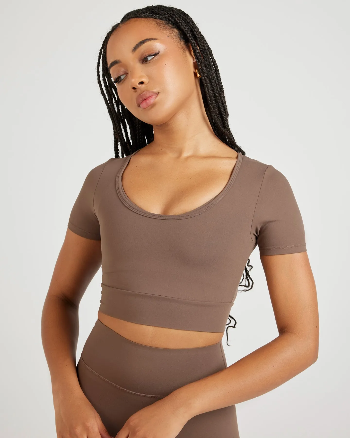 Airey Scoop Crop Tee - Light Brown sold by Elite Eleven product image thumbnail 4