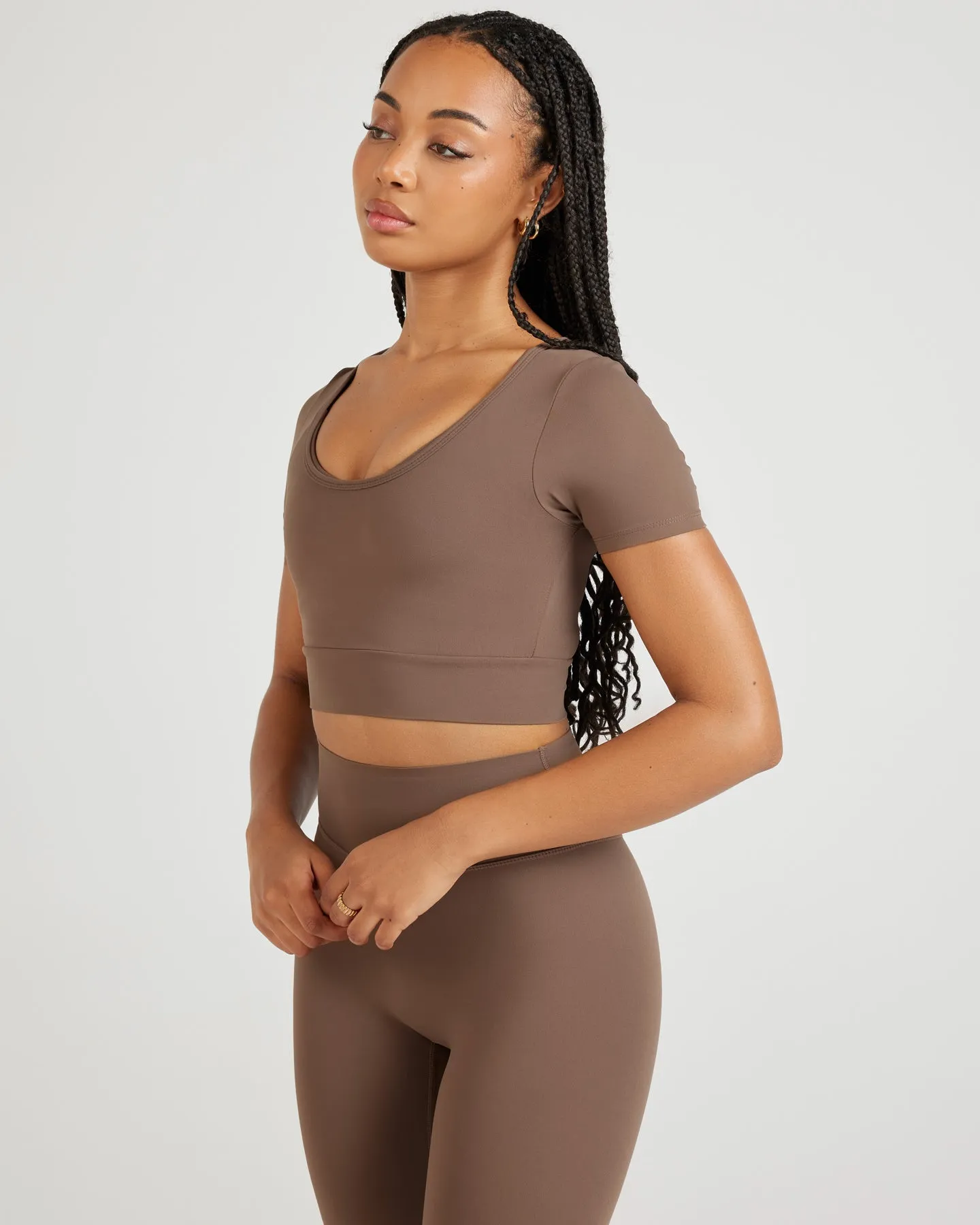 Airey Scoop Crop Tee - Light Brown sold by Elite Eleven product image thumbnail 3