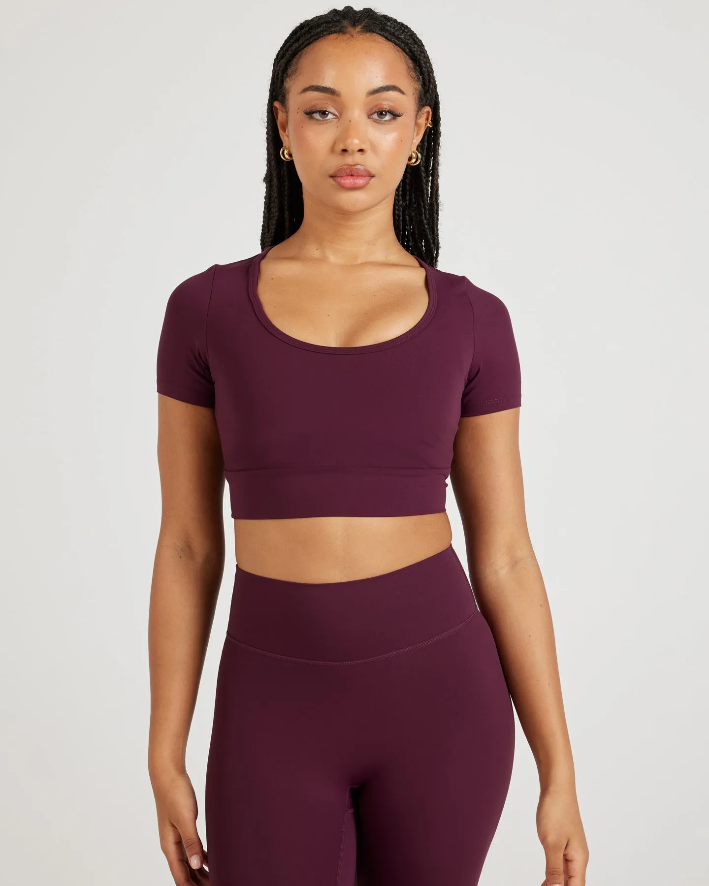 Airey Scoop Crop Tee - Cherry Cola sold by Elite Eleven