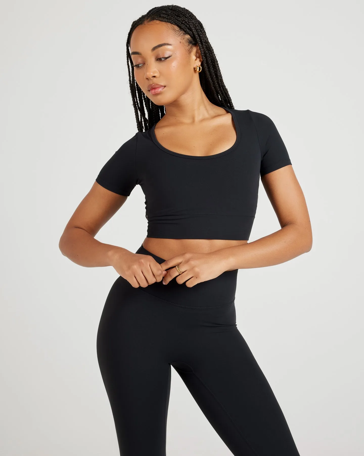 Airey Scoop Crop Tee - Black sold by Elite Eleven product image thumbnail 3
