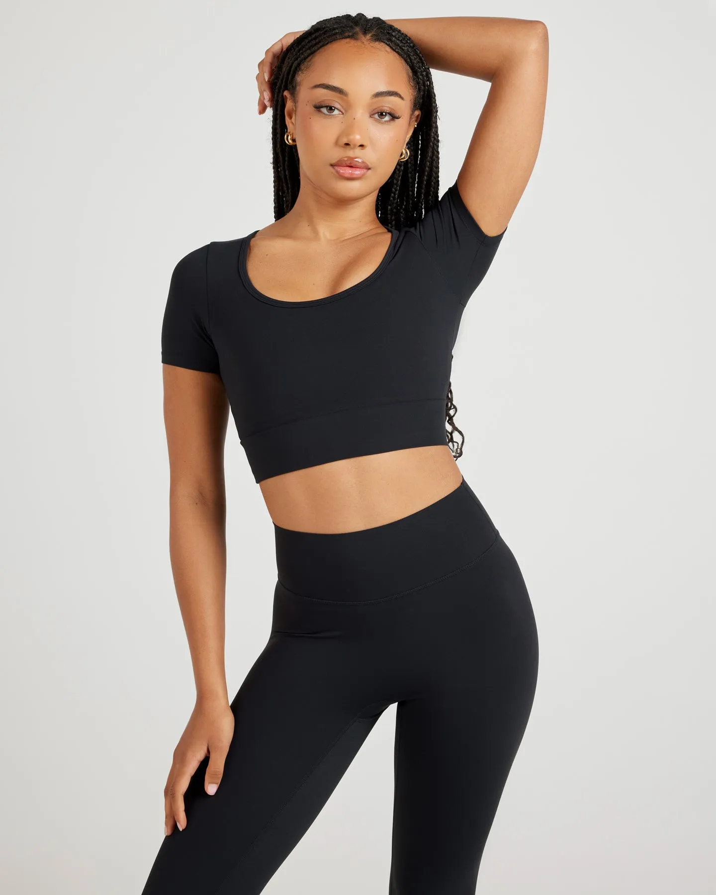 Airey Scoop Crop Tee - Black sold by Elite Eleven