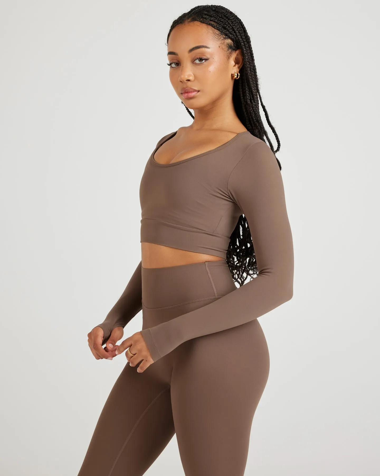 Airey Scoop Crop Long Sleeve - Light Brown sold by Elite Eleven product image thumbnail 3