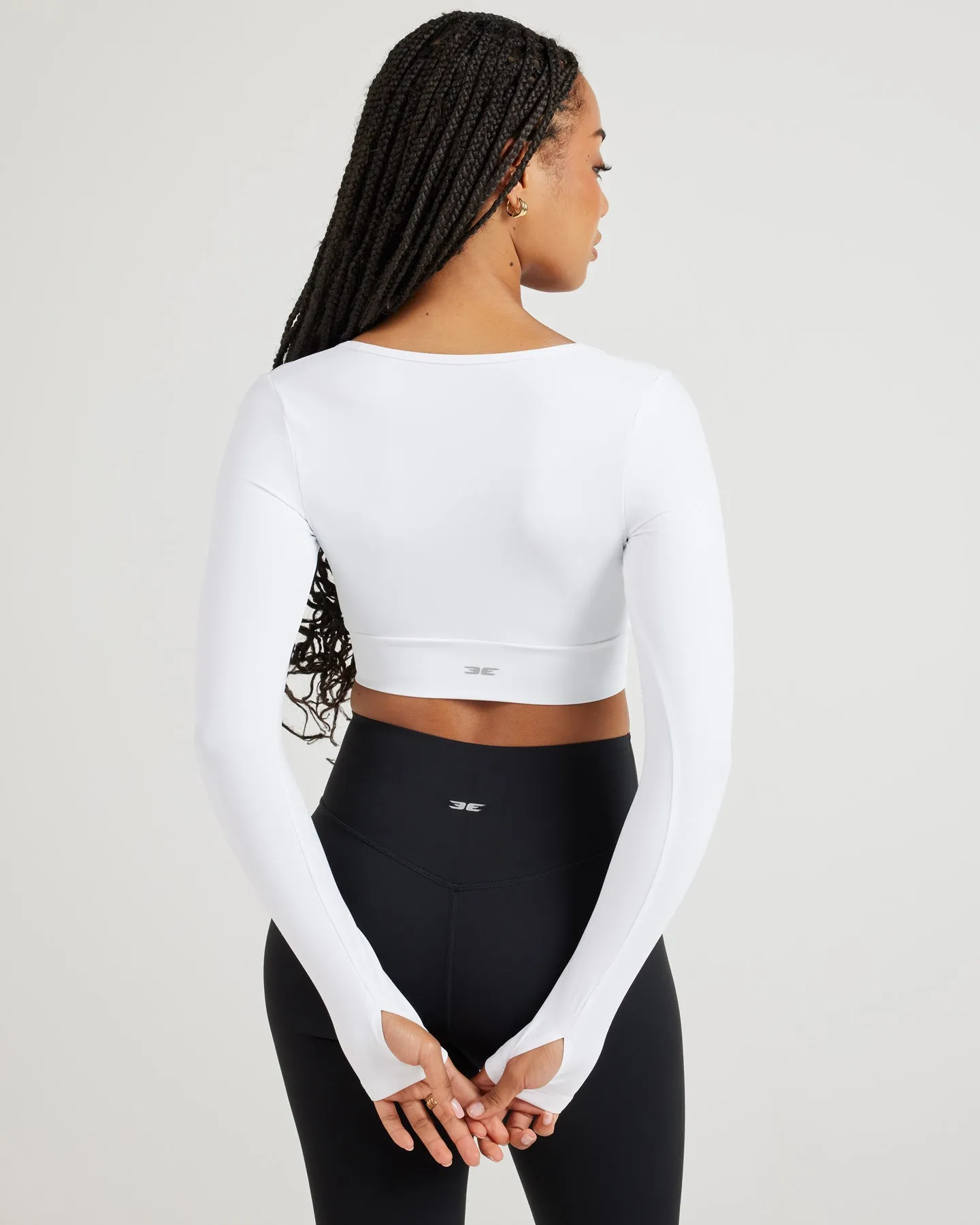 Airey Scoop Crop Long Sleeve - White sold by Elite Eleven product image thumbnail 2