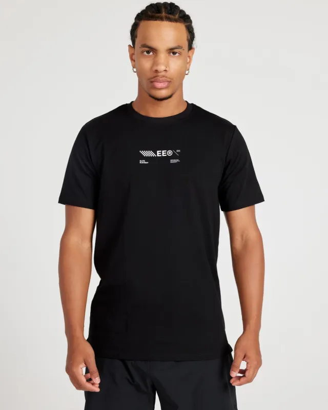 Capital Fitted Tee V2 - Black / White sold by Elite Eleven