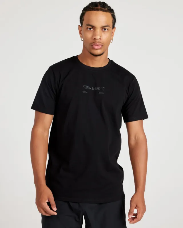 Capital Fitted Tee V2 - Black / Black sold by Elite Eleven