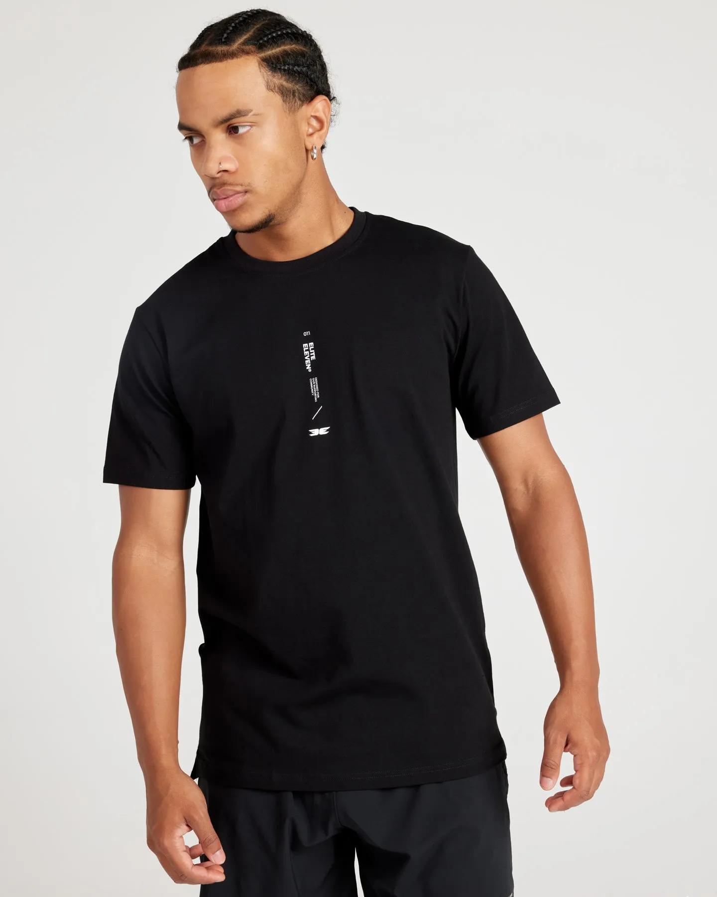 Capital Fitted Tee V1 - Black / White sold by Elite Eleven