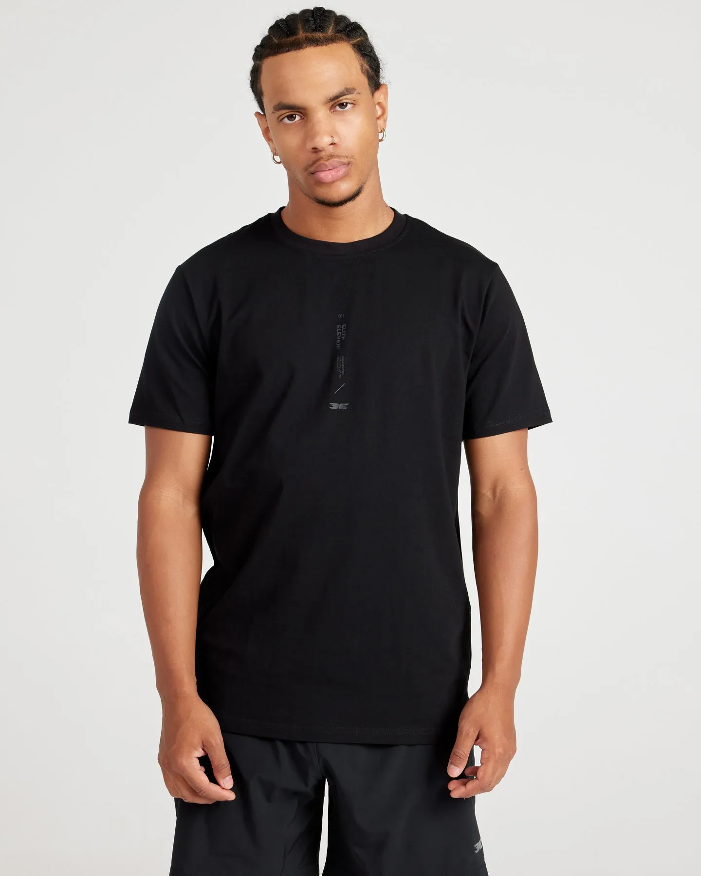 Capital Fitted Tee V1 - Black / Black sold by Elite Eleven