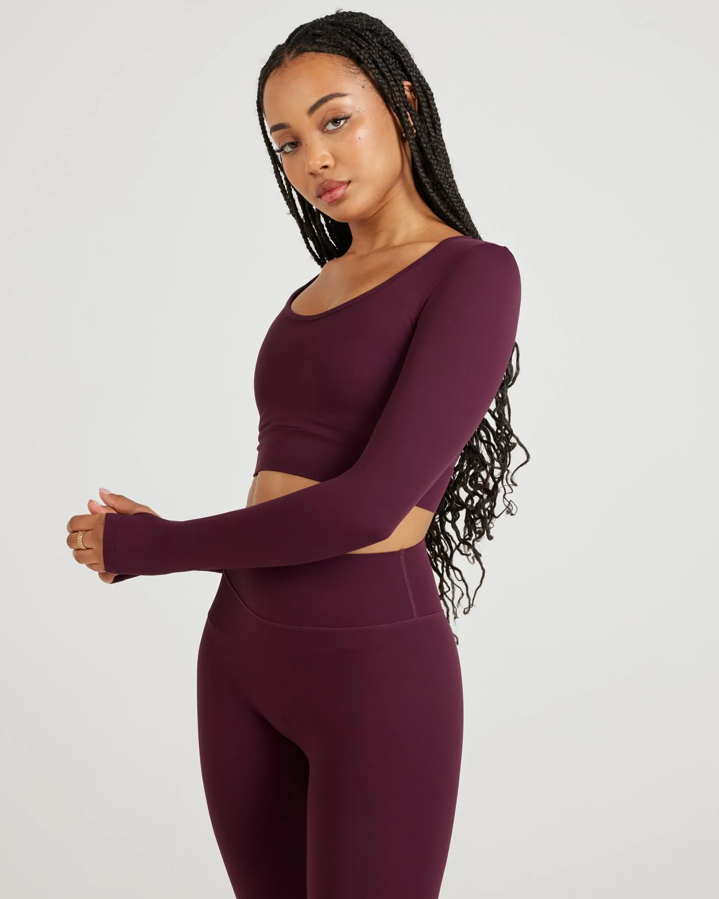 Airey Scoop Crop Long Sleeve - Cherry Cola sold by Elite Eleven product image thumbnail 3