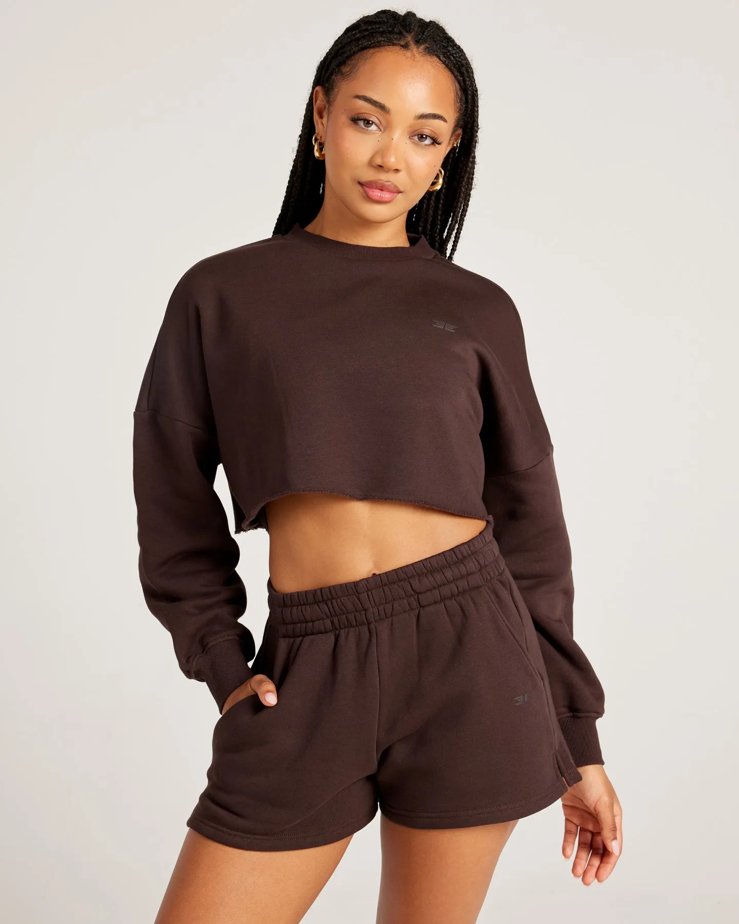 Omni Cropped Crewneck - Espresso sold by Elite Eleven