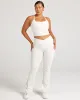 Cross Over Flare Leggings - Vanilla Latte sold by Elite Eleven