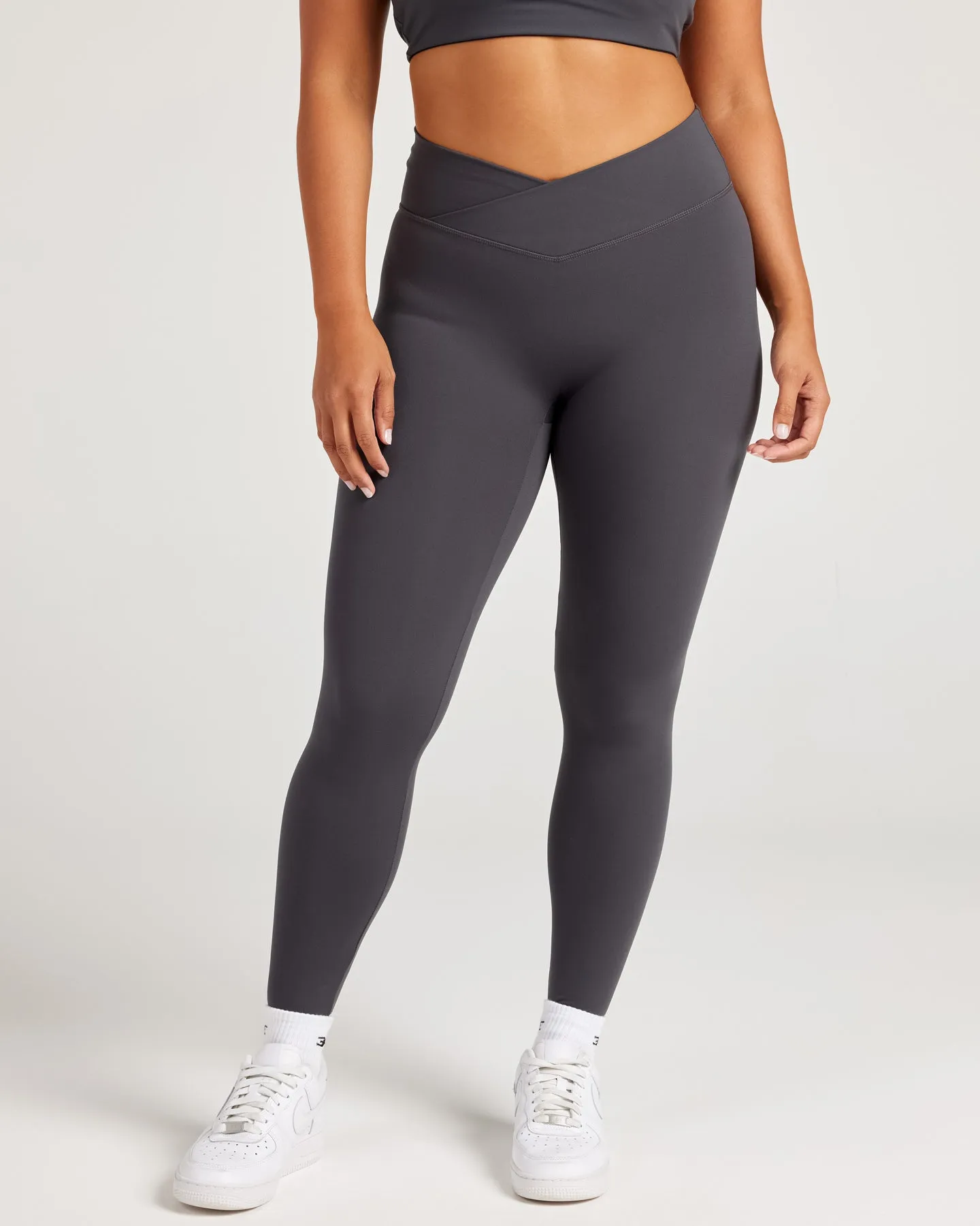 Cross Over Leggings - Charcoal sold by Elite Eleven product image thumbnail 2
