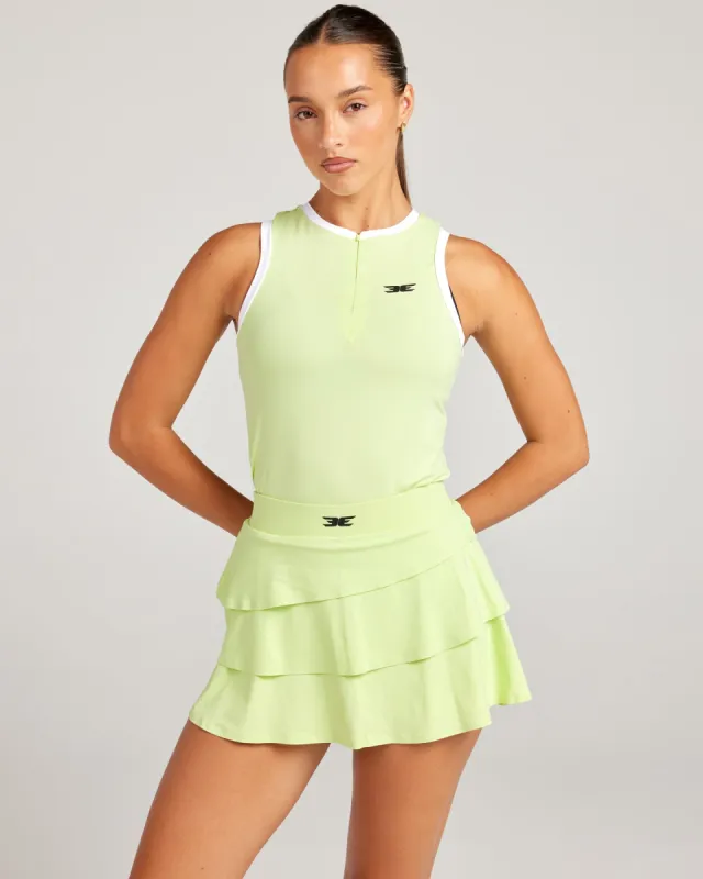 Women's Ace Zip Tank V3 - Lime sold by Elite Eleven