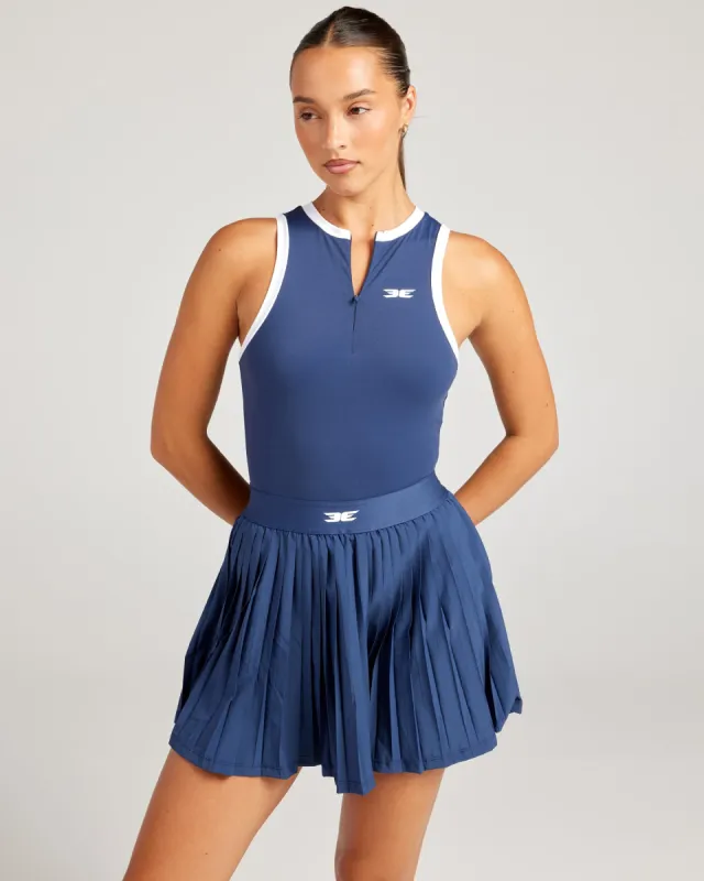 Ace Zip Dress - Navy/White sold by Elite Eleven