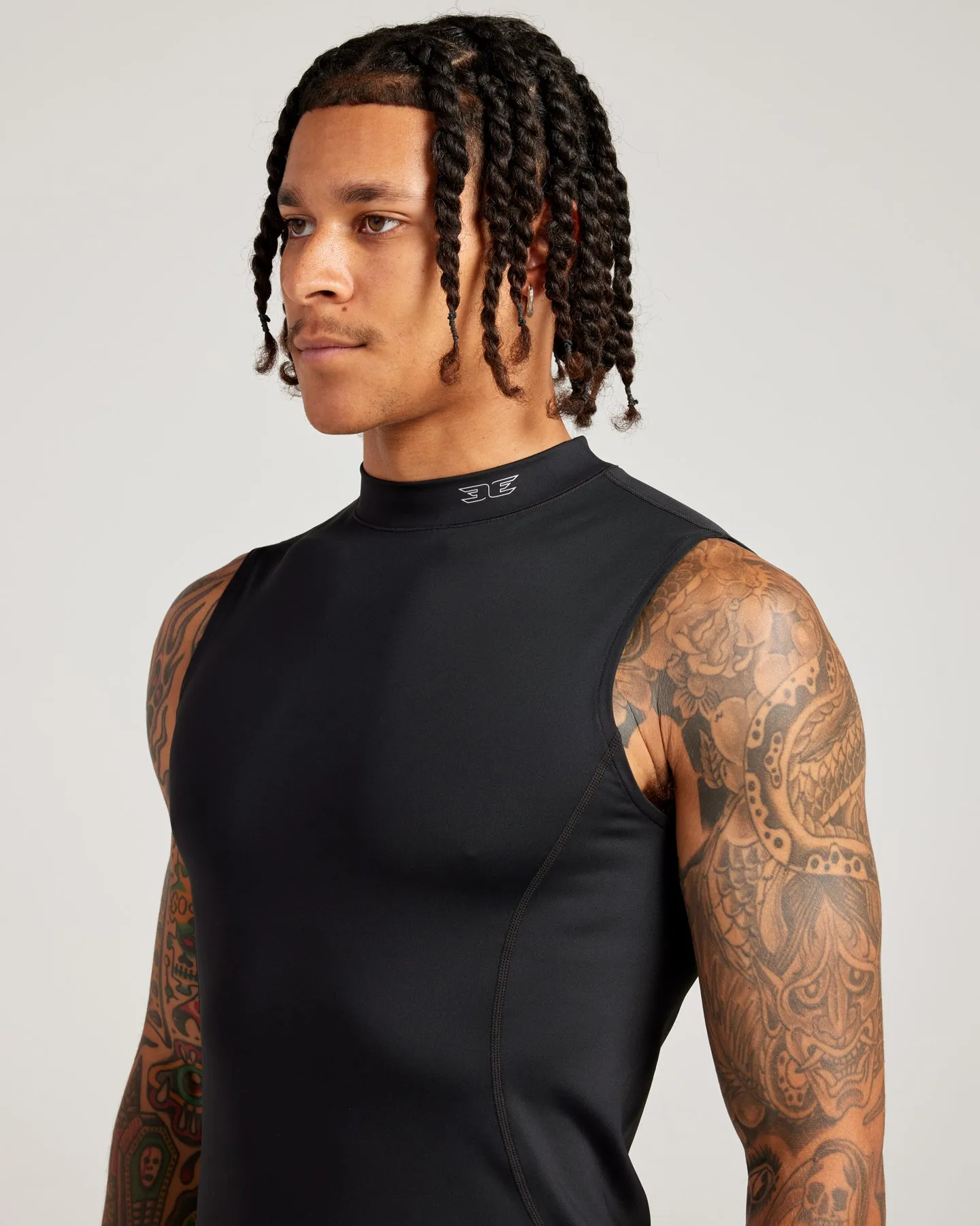 Men's ProForm Mock Neck Tank - Black sold by Elite Eleven product image thumbnail 4