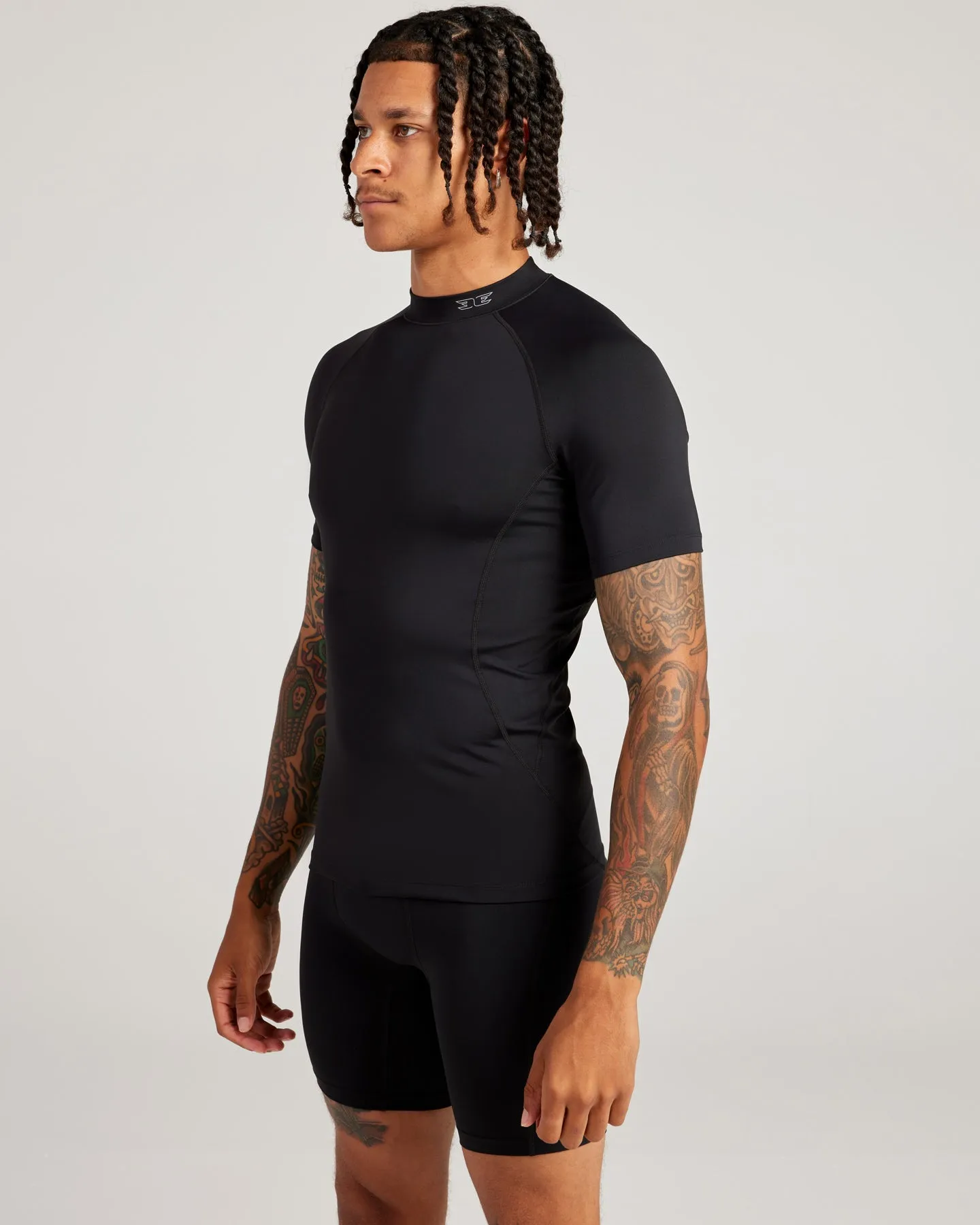 Men's ProForm Mock Neck Tee - Black sold by Elite Eleven product image thumbnail 3