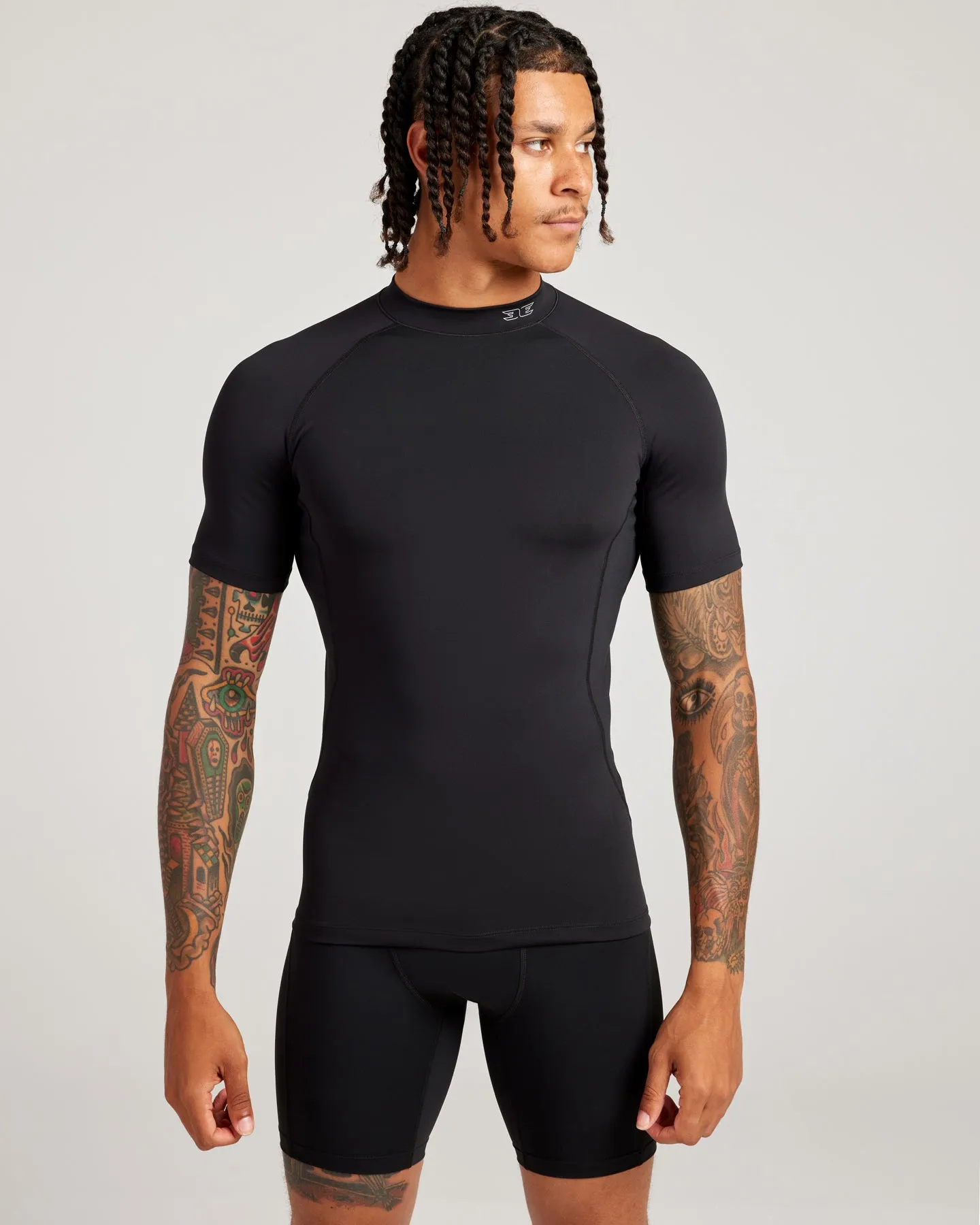 Men's ProForm Mock Neck Tee - Black sold by Elite Eleven