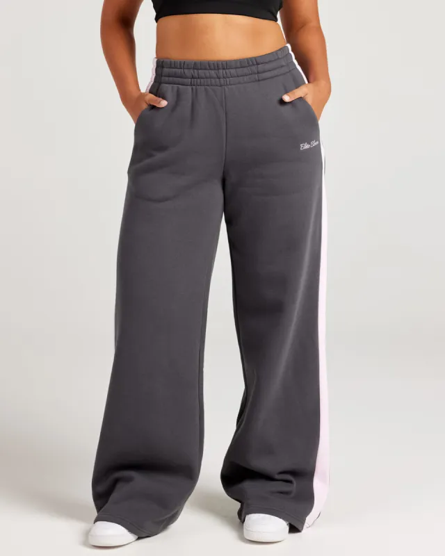 Omni Panel Wide Leg Trackpants - Charcoal/Pink sold by Elite Eleven