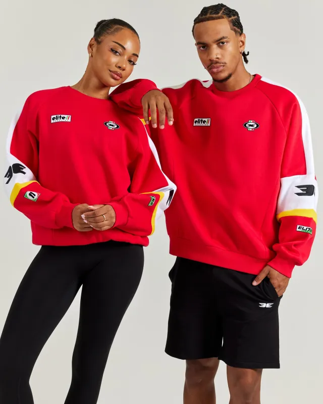 EE Motorsport Crewneck - Red sold by Elite Eleven