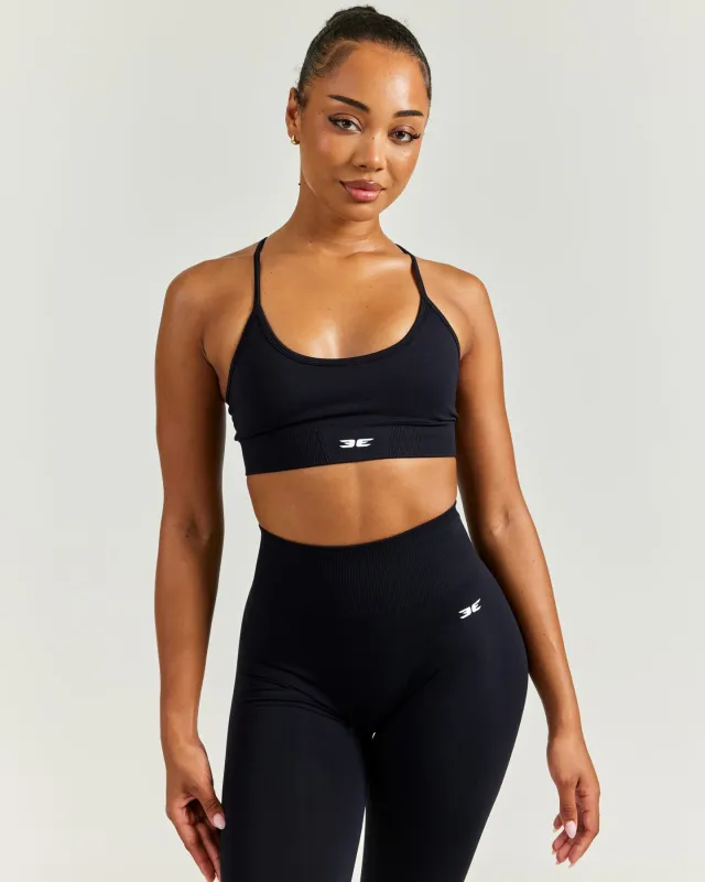 Elite Seamless Cross Strap Bra - Black sold by Elite Eleven
