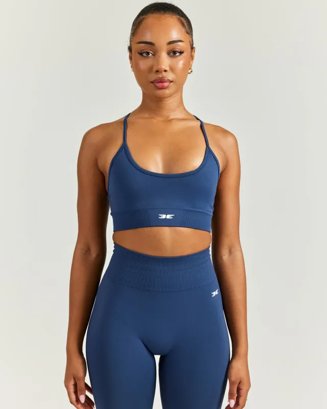 Elite Seamless Cross Strap Bra - Navy sold by Elite Eleven
