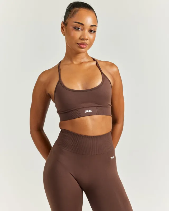Elite Seamless Cross Strap Bra - Brown sold by Elite Eleven