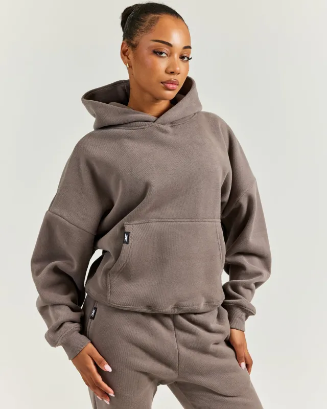 Women's Heavy Weave Hoodie - Brown sold by Elite Eleven