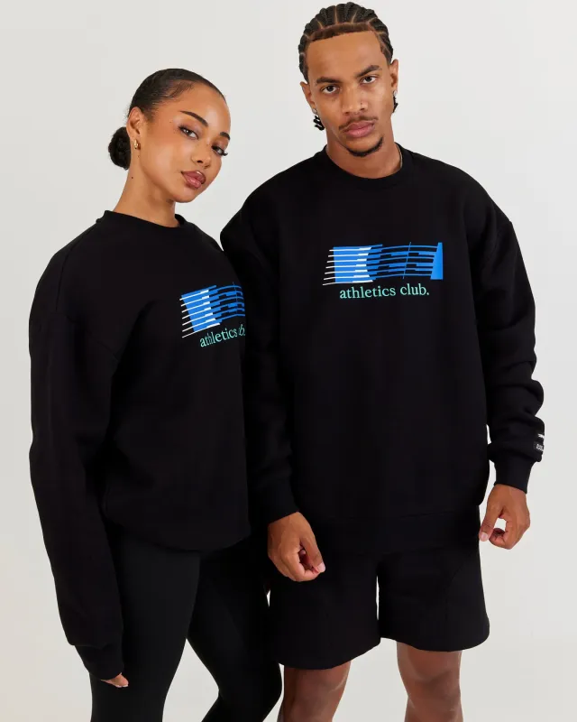 Athletics Club Block Crewneck - Black sold by Elite Eleven