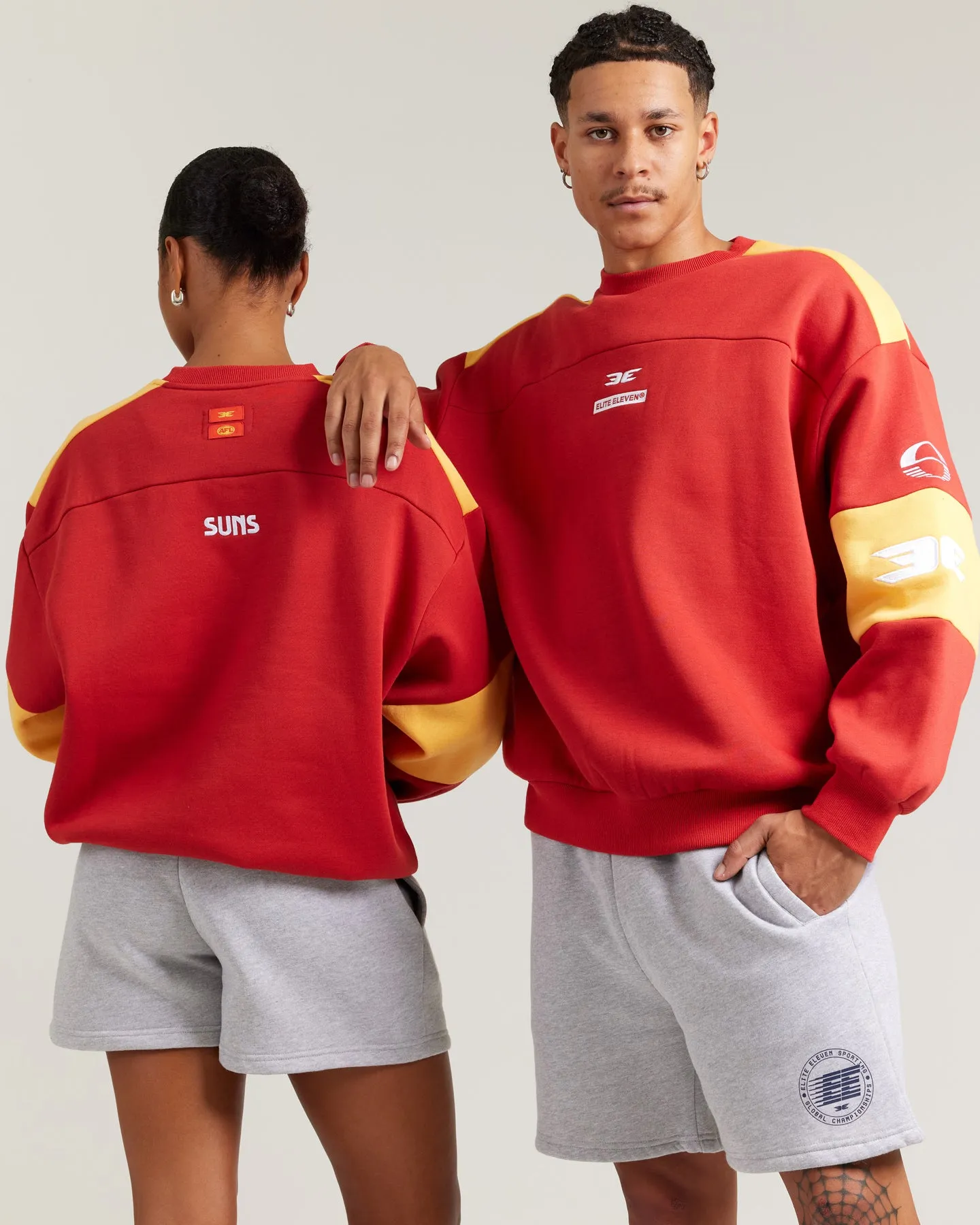 AFL x EE Retro Crewneck - Gold Coast SUNS sold by Elite Eleven