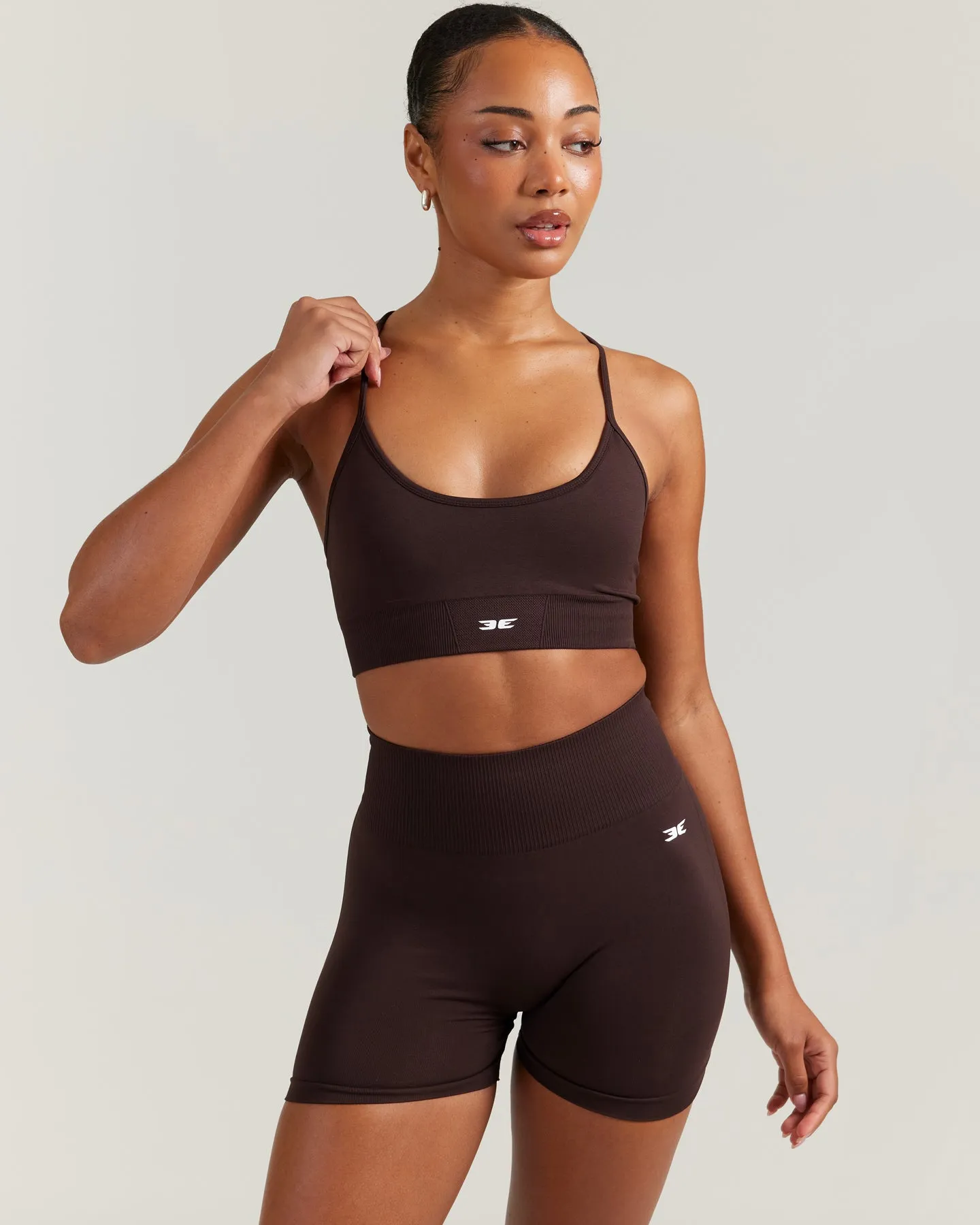Elite Seamless Cross Strap Bra - Espresso sold by Elite Eleven