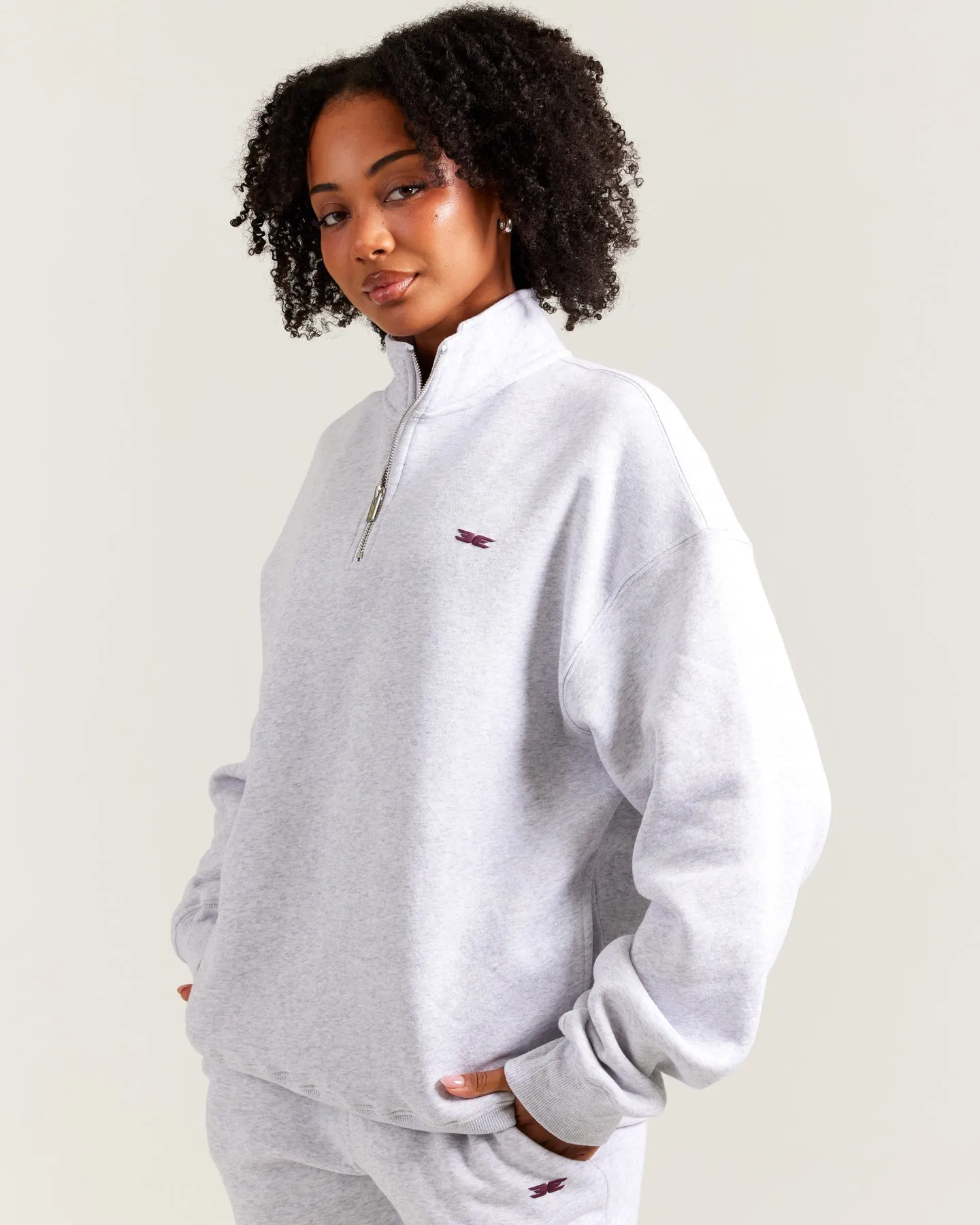 Omni Unisex 1/4 Zip - Grey Marle/Cherry Cola sold by Elite Eleven product image thumbnail 4