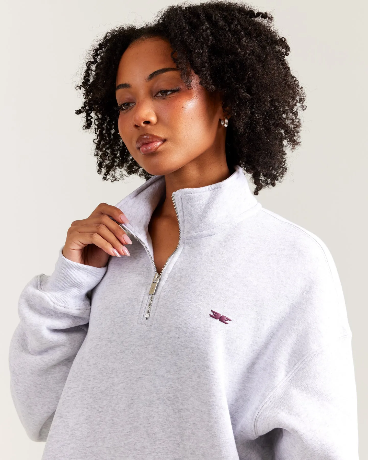 Omni Unisex 1/4 Zip - Grey Marle/Cherry Cola sold by Elite Eleven product image thumbnail 5