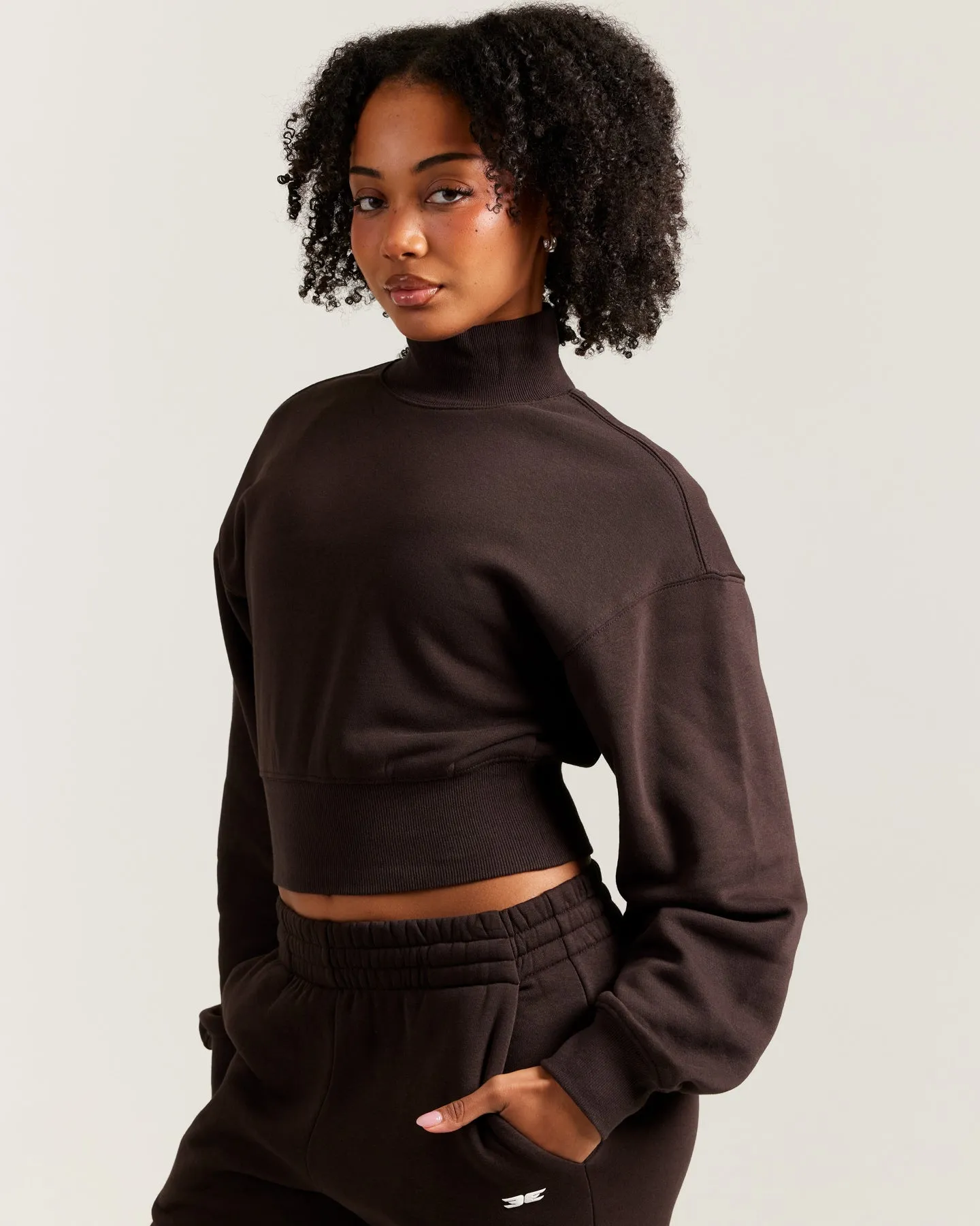 Omni Cropped Crewneck - Coffee Bean sold by Elite Eleven product image thumbnail 3