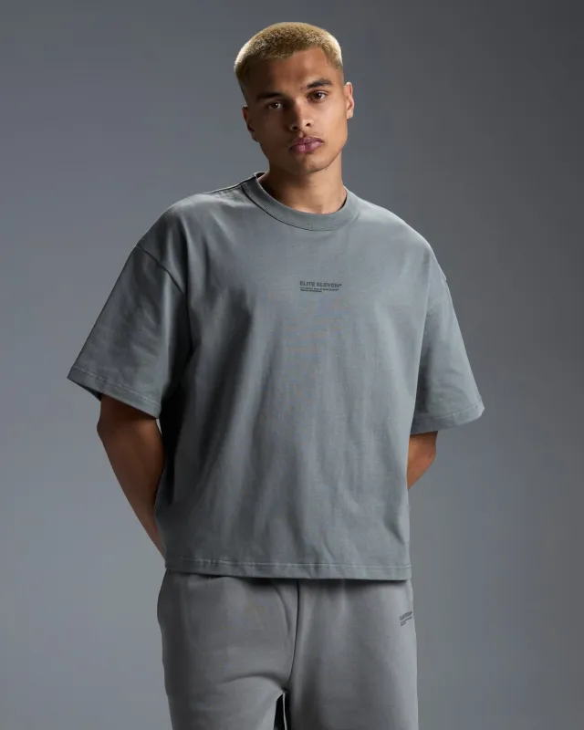 Men's Premium Oversized Cotton Boxy Tee - Fog Green sold by Elite Eleven
