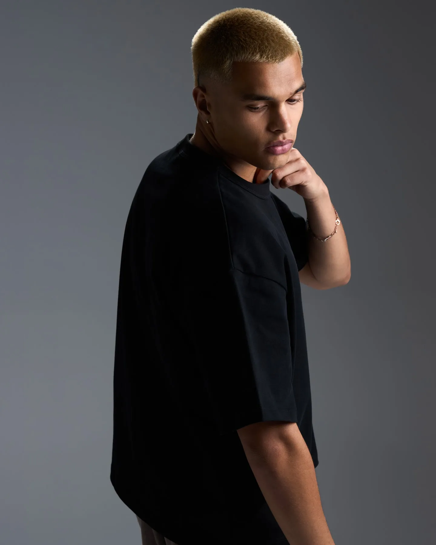 Men's Premium Oversized Cotton Boxy Tee - Black sold by Elite Eleven product image thumbnail 2