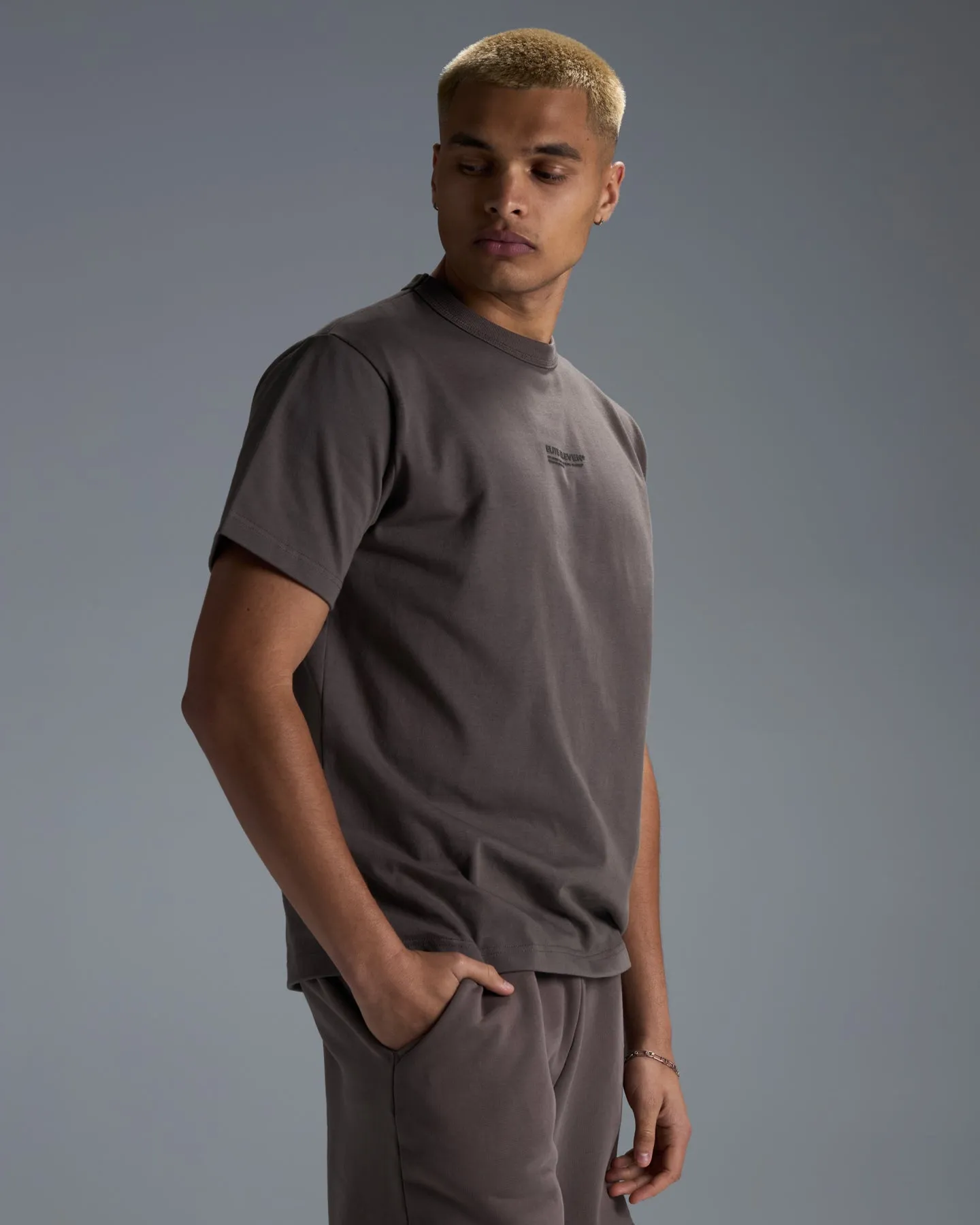 Men's Premium Cotton Boxy Tee - Dark Taupe sold by Elite Eleven product image thumbnail 3