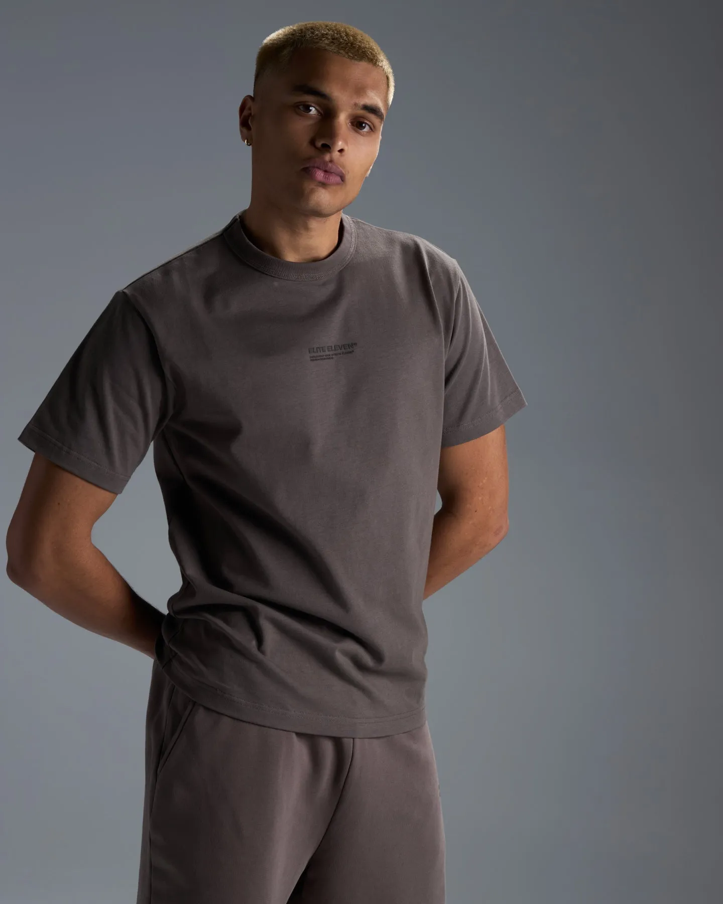 Men's Premium Cotton Boxy Tee - Dark Taupe sold by Elite Eleven