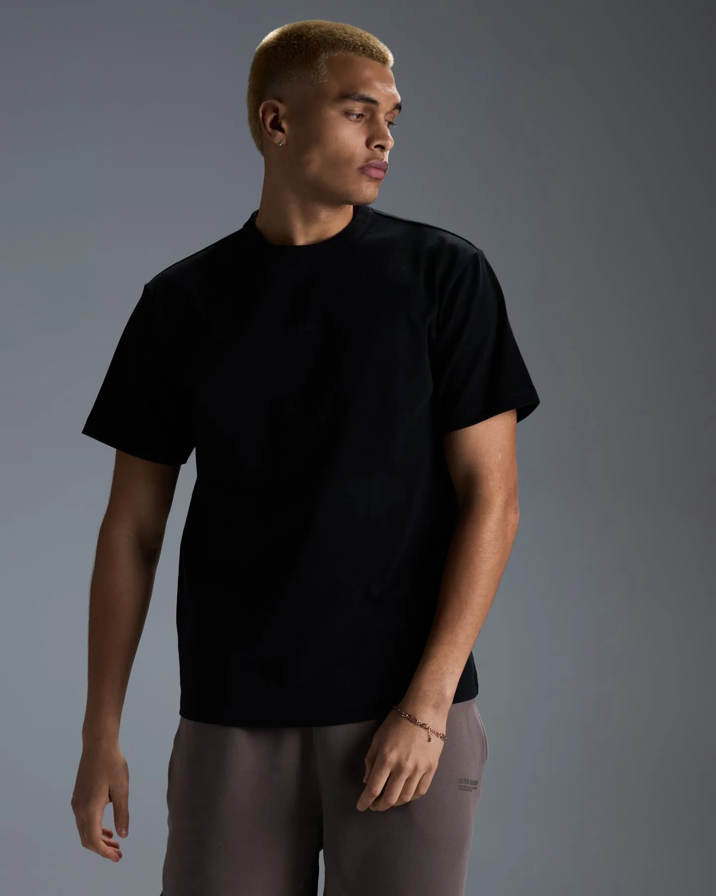 Men's Premium Cotton Boxy Tee - Black sold by Elite Eleven