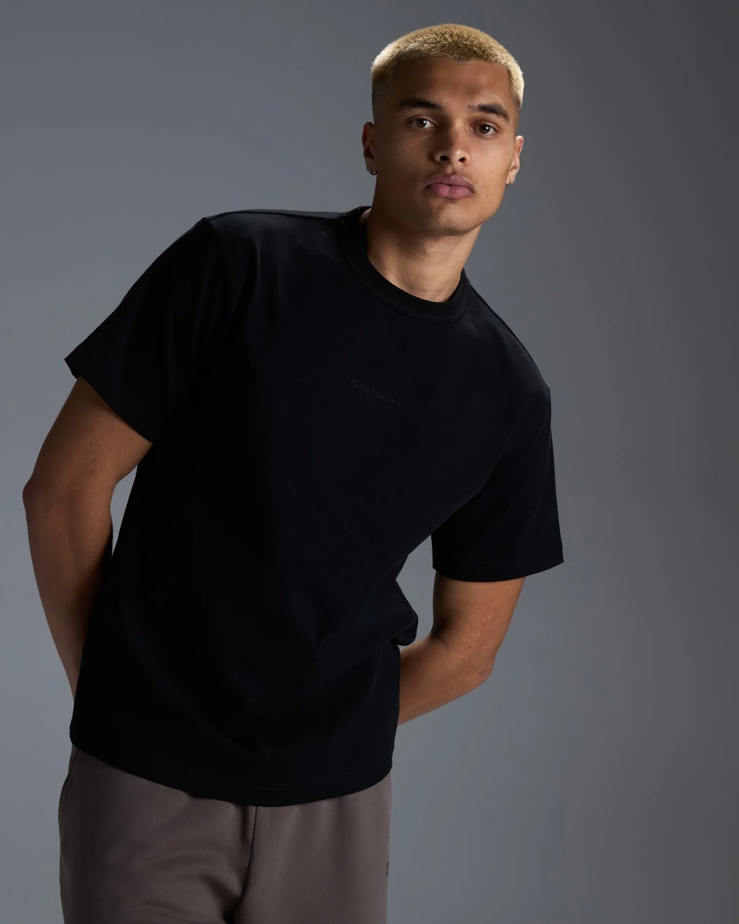 Men's Premium Cotton Boxy Tee - Black sold by Elite Eleven product image thumbnail 3